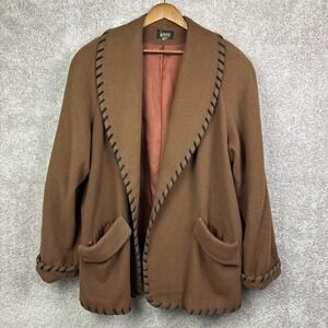 *READ* VTG Lorovi Wool Coat Women's Brown Western Wool Blend Pockets USA Made